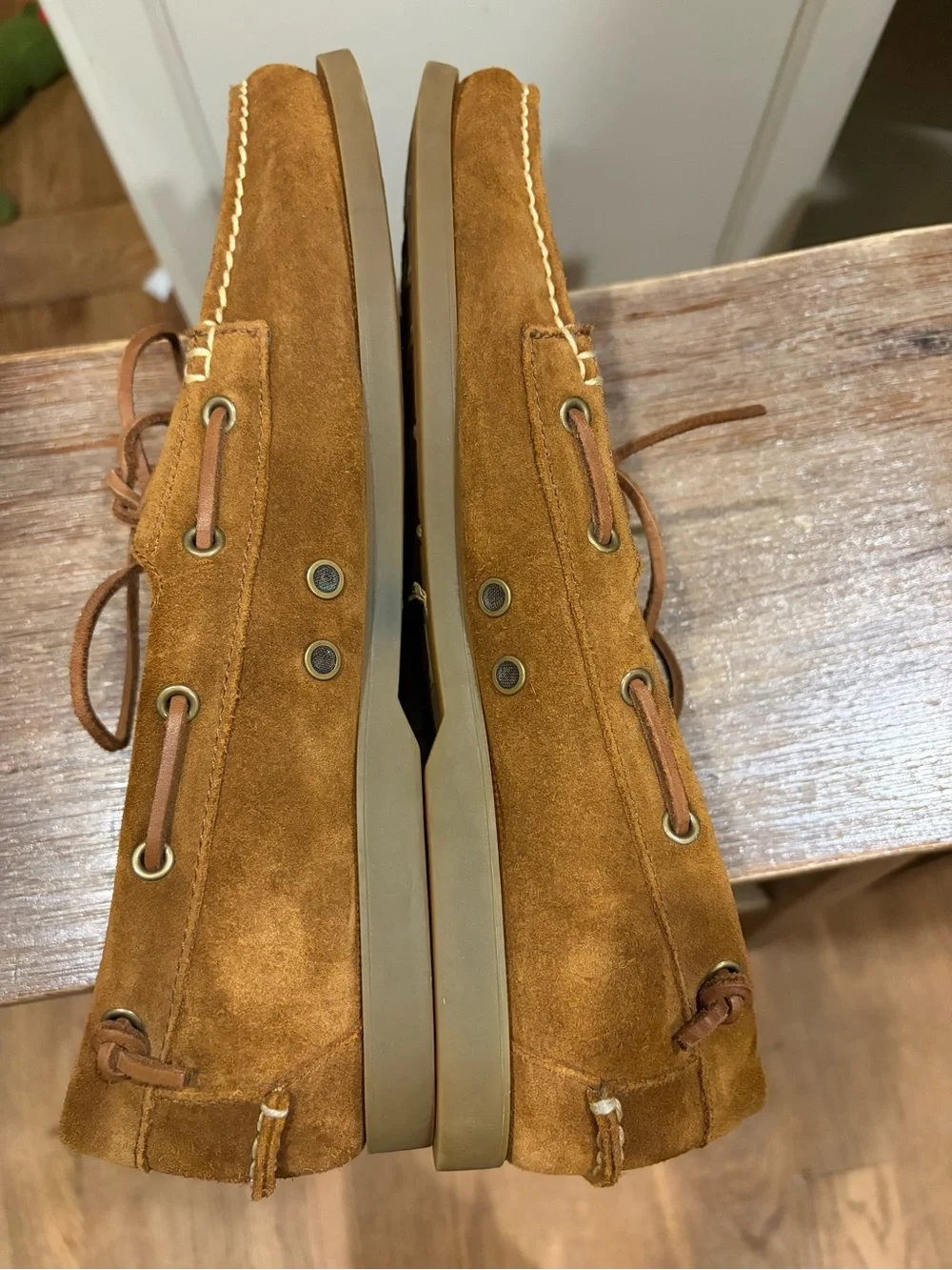POLO RALPH LAUREN MERTON LUXURY BROWN SUEDE BOAT SHOES SIZE 13 like NEW $195
